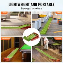 Golf Putting Mat, 1-5 Hole Indoor Golf Putting Green, Wrinkle-Free Golf Training Aid, Mini Golf Set With Auto-Ball Return, Alignment Guide, 3 Balls, Wood Base, Game Practice Gift For Home Office - 5 Hole, Wrinkle-free, Auto-ball Return, 3 Ball - View 6