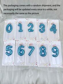 Light Blue Decoration Digit 0-9 Birthday Party Cake Decorative Candles - Blue - View 7