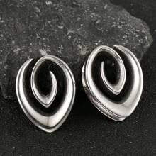 2PCS Spiral Simple Saddle Plugs Hangers Tunnels Gauges For Stretched Lobe Ear Piercing Women Body Jewelry Dilations