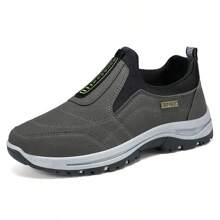 Zapatos de senderismo antideslizantes para hombre, zapatos deportivos ligeros de suela blanda, zapatos para caminar casuales - Gris - Ver 3