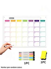 1 件磁性可擦除周计划器、冰箱白板磁性板、记事板、家庭必需品，包括 1 支高品质记号笔和橡皮擦 - 彩色 - 查看 9