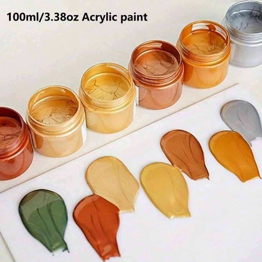 100ml/3.38oz 艺术创作专用丙烯颜料，DIY 墙绘花石画鹅卵石画墙绘专用防水丙烯画颜料，适用于球鞋，适合艺术家、成人、初学者的美术用品，母亲节，妈妈的礼物，返校，学校用品