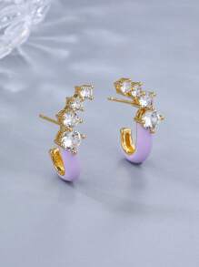 1 对女士时尚多彩滴翼设计优雅耳环，适合日常佩戴、聚会或拍照的独特礼物