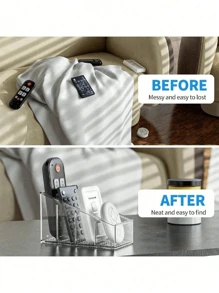 Home Desktop Storage Box For Tea Bags And Cosmetics, Remote Control Stand, Transparent Refrigerator Storage Basket,Compartment Storage Box