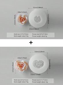 1pc 3D Love Flower Mold Rose Flower Aromatherapy Candle DIY Flower Handmade Soap Drop Glue Gypsum Expanding Fragrance Stone Home - White - View 9