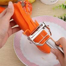1pc 2-In-1 Stainless Steel Peeler & Shredder - Multipurpose Kitchen Tool, Suitable For Fruits, Vegetables, Potatoes | Ideal For BBQ And Outdoor Cooking - Multicolor - View 7