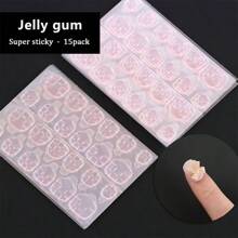 600片/25张 防水粉色透气美甲热熔强力粘胶假指甲贴纸