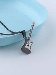 1 pièce Collier de guitare personnalisé, pendentif en acier de titane, chaîne de pull unisexe hip hop rock personnalisée, bijou en acier inoxydable - Multicolore - Voir 9
