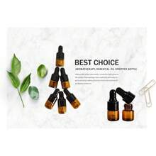 150Pcs Amber Glass Mini Dropper Bottle 1ml Amber Essential Oil Bottles Vials Travel Cosmetic Sample Container Liquid Perfume Eye Droppers Bottle (1ml)