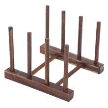 Vertical Bamboo Dish Rack, Utensil Drying And Storage Rack, Kitchen Drawer Organizer - Pot Lid Rack, Cabinet Space Saving Dish Rack - Cutting Board Drainer Rack, Can Hold Plates, Pot Lids, Bowls, Cups And Books, Kitchen Cabinet Organizer, Keeps Tableware Dry - Multicolor - View 24