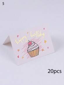 10 PCS Foil Greeting Cards, Personalized Birthday Gift Cards, Birthday Cake Wishes Cards, Birthday Folded Greeting Cards Pieces, Simple Little Fresh Cards, Gifts Flower Shop, Wishes Birthday Cards For Friends And Family., Back To School Valentine Day