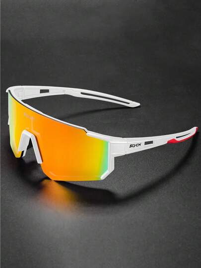  SCVCN 新款骑行眼镜，Y2K 时尚眼镜，山地自行车公路自行车户外运动骑行钓鱼跑步高尔夫沙滩棒球单镜片眼镜，黑色镜框