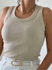 Kit 2 Premium Women's Tank Tops For Summer: Foreign Fashion And - 米色和黑色 - 查看 3