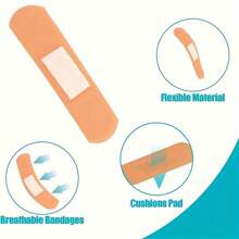 360/160/100/60片装不同尺寸手指绷带混合套装，快速止血温和伤口护理组合，防水透气急救胶带，适用于身体各部位，可用于擦伤、水泡、角色扮演、万圣节等场合。 - 杏色 - 查看 8