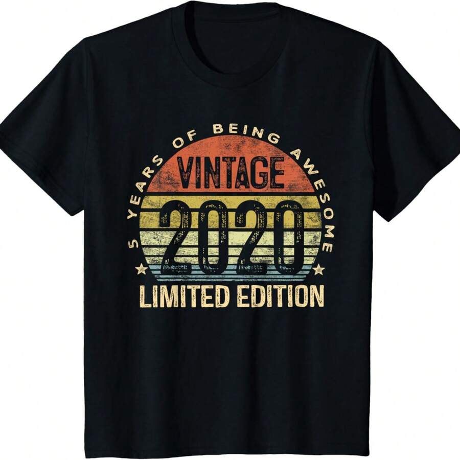 Kids Vintage 2020 Limited Edition 5-Year-Old Gifts 5th Birthday T-Shirt