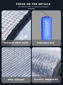 1 pieza Colchoneta de camping a prueba de humedad, lona para tienda de campaña gruesa con lámina de aluminio de doble cara, impermeable, manta de picnic