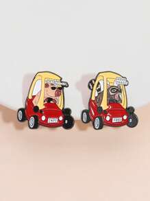 2 Piezas Pines de esmalte con diseño de personajes de dibujos animados de Capibara, Ganso y Mapache - Prendedores creativos y lindos de Animales OK, los puedo sacar - Regalos de joyería para mochila y solapa