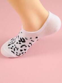 6/10/20 Pairs Assorted Multi Color Leopard Pattern Shallow Mouth Non-Slip Stay Up Fashion Women Boat Socks, All-Season