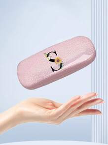 1pc Y2k Style Glitter Star Glasses Case With Daisy Flower Black Letter A-Z Pattern, Novel, Stylish And Simple Design, Convenient And Portable, With Waterproof And Dustproof Function (Small Size, Made Of Plastic Material). Initial Glasses Case
