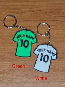 Personalised Football, Soccer Shirt Name And Number Keyring, Keychain - Choose Name, Number And Colour, Fantastic Gift For Friends And Family, Sport Keychain, Gift For Sport, Gifts For Her/Him, Birthday Gift For Girlfriend/ Boyfriend, Dawg, Engraved, Sequines, Stainless, Vintage, Casual, Unisex, Hipster, Old Money, Stylish, Custom, Personalized, Unique, Customized, For Classroom, For Teacher Gifts, For Boys And Girls, For Teenagers, High School Senior High School Students, College Students, University Students, Delicate Romance, Winter Grace - 6cm Jersey Keychain - View 4