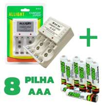 Kit 4/8 Rechargeable AA/AAA Batteries + Bivolt Fast Charger - Kit 8 Pilha AAA + Carregador - 查看 1