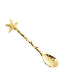 2件装复古森系咖啡勺海星水滴冰淇淋勺创意甜品蛋糕勺精致搅拌勺 - 彩色 - 查看 12