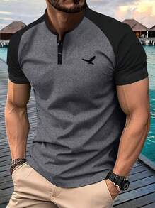 5pcs Men's Summer New Short Sleeve T-Shirt, Raglan Sleeve Printed, Multi-Color Available For Travel,Holiday,Outdoor,Undershirt
