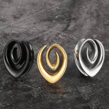2PCS Spiral Simple Saddle Plugs Hangers Tunnels Gauges For Stretched Lobe Ear Piercing Women Body Jewelry Dilations