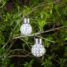 太阳能防水户外 LED 吊灯，光感应空心灯笼，适用于草坪、花园、庭院 - 鏤空掛燈 - 查看 5