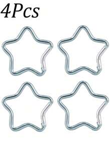 4 Peças Mosquetão de Estrela de Alumínio, Chaveiro de Gancho de Mola Criativo, Acessórios para Camping e Caminhada ao Ar Livre - Multicolorido - Visão 14