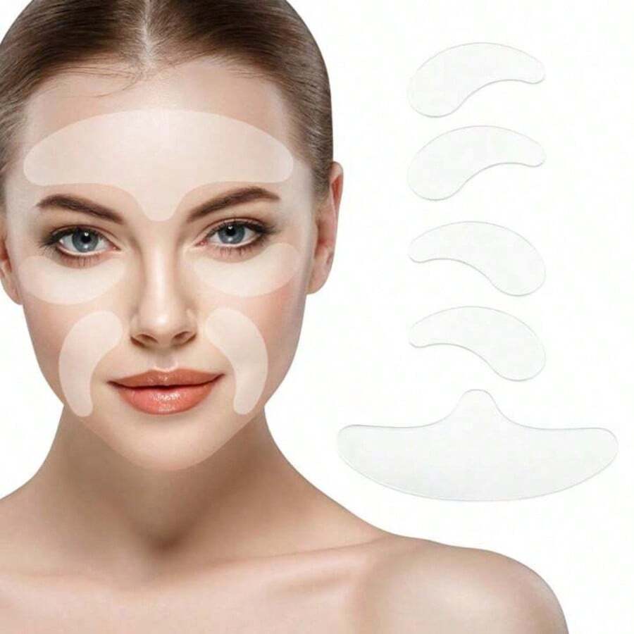 Reusable Silicone Anti-Wrinkle Patches, Forehead, Face, Neck, Lip Stickers, Improve Skin Fine Lines, Promote Skin Health - Multicolor - View 1