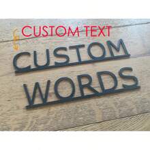 Letras metálicas personalizadas con subrayado | Letras metálicas personalizadas | Logotipo personalizado | Logotipo de cita personalizada - Negro - Ver 3