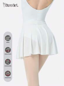 DonsGirl 1 pieza Falda midi con volantes de tela elástica suave y de malla con diseño de abertura en la cintura para ballet, danza y vestuario de animadoras de DonsGirl