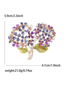 Fashionable Double-Headed Hydrangea Brooch For Women Flower Brooch Plant Pin Dress Suit Pin Accessories Party Banquet Gift - Hydrangea - View 9