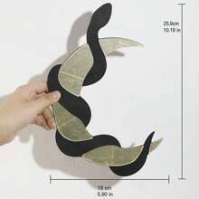 1pcBohemian Souvenir Crescent Snake Wooden Mirror Creative Three-Dimensional Wall Sticker Pendant Background Wall Decoration Hanging Decoration Gifts Birthday Graduation