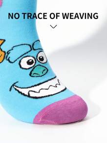 Disney Calcetines de media pantorrilla para hombres/parejas de la Universidad de Monstruos de Disney, 1 par, personalizados, divertidos, coloridos, con diseños de dibujos animados y anime creativos, regalos festivos, para mejorar el ambiente familiar, de moda, apropiados para hombres, calcetines divertidos y cómodos, locos, anime, multicolor