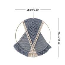 1 szt. ręcznie robiona makrama ścienna, boho styl minimalistyczny okrągły gobelin ścienny
