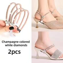 2pcs High Heel Non-Slip Diamond Shoelaces, Slouchy Shoe Buckle Chain For Sandals, No Installation Required