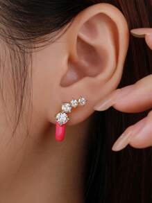 1 对女士时尚多彩滴翼设计优雅耳环，适合日常佩戴、聚会或拍照的独特礼物