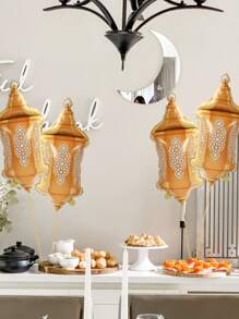 3 件/套 EID 灯笼形铝箔气球配金色丝带，开斋节派对背景装饰用品，斋月节日派对居家房间装饰气球，开斋节礼物派对礼品 - 燈籠 - 查看 7