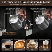 Cafetera Espresso y Cappuccino con Espumador de Leche, Pantalla Táctil Máquina de Café Profesional de Capuchinos Mocha y Latte, Tanque de Agua 1.7L, Barista en casa y oficina, 15 Bares, 850W - 1 - Ver 5