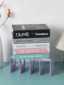1/4 pièces Étagère à livres acrylique à 4 compartiments, serre-livres multifonctionnels, support pour livres, étagère de rangement de bureau, bibliothèque portable, supports de livres antichoc, étagères à livres, organisateurs de papeterie, compartiments indépendants, grandes ouvertures, convient pour la chambre, le salon, l'école, le dortoir, le bureau, la papeterie, les documents, la cuisine, la salle de bain