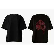Camiseta para Mujer Tipo Oversize con Aplicacion en Pedreria Playera de Algodon Amor Tumbado - Rojo - Ver 4