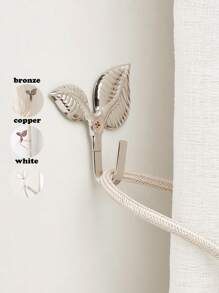 2pcs 18g Metal Hooks With Screw, Leaf Shaped Suitable For Wall & Curtain Rope Hanging, Multiple Colors Available Gifts Birthday Graduation
