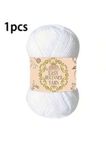 4pcs Soft Acrylic Yarn Skeins - 100% Acrylic, Fluffy & Soft, Suitable For Beginner Crochet Projects - Great For Hats, Gloves, Clothing, Blankets - Multi Colors (Beige, Cream, Yellow), Crochet Yarn