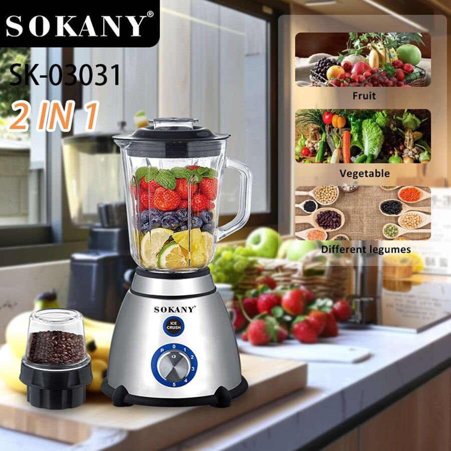 SOKANY. Batidora, Exprimidor y procesador de alimentos . Fácil de utilizar y segura - Tipo de Enchufe A USA (110-127V) - Ver 1