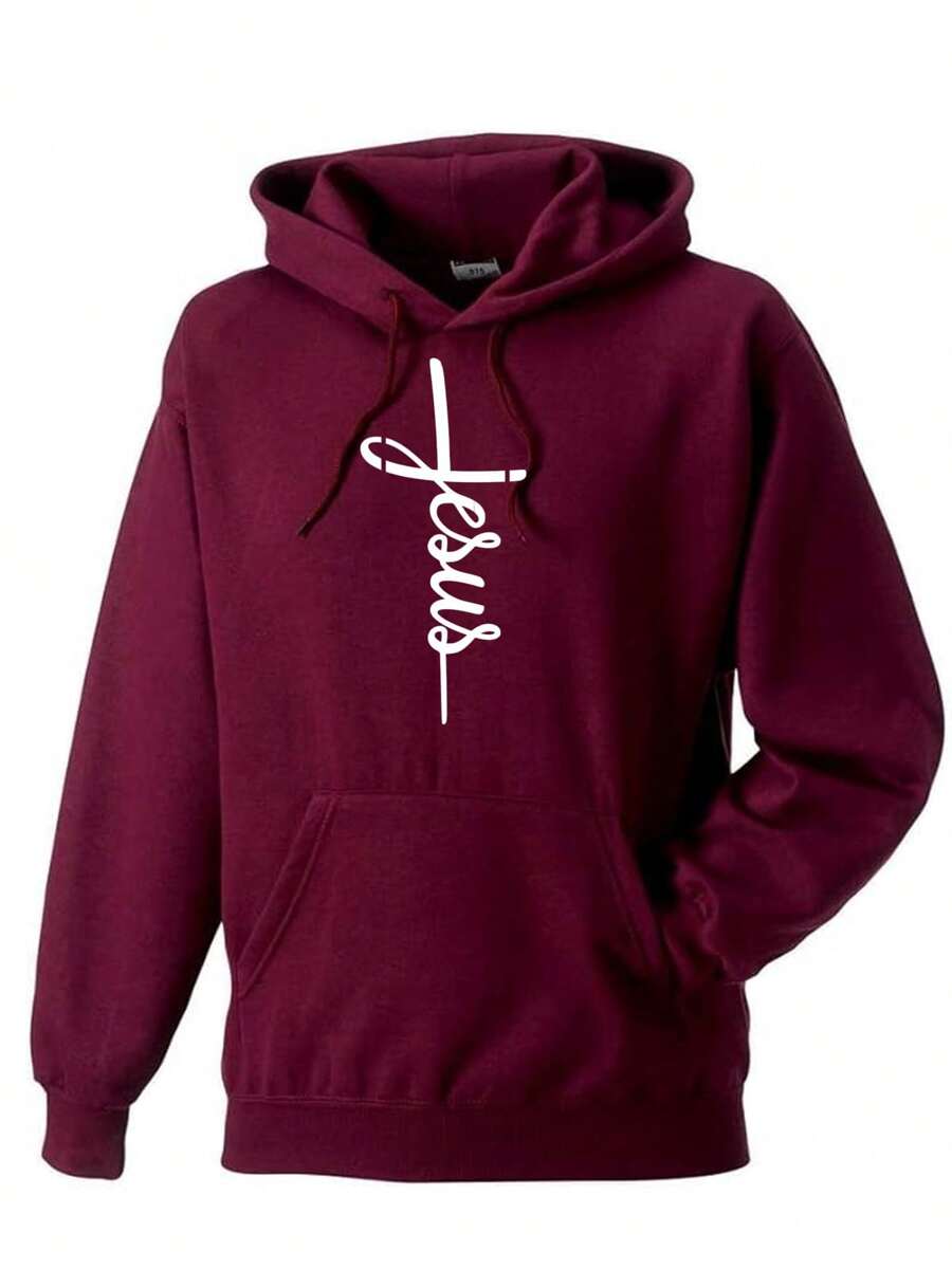 Sudadera Cristiana Con Capucha Jesus - Rojo violeta - Ver 1