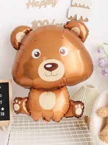 Set de 1 a 5 globos con diseño de oso, decoración para fiesta de cumpleaños con tema de animales, globos de papel de aluminio