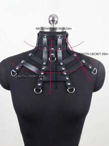 1PC Black Rivet Exaggerated Chockers Necklace Charm Desigend Collar Girls Cosplay Party Jewelry Goth Punk Hollween Y2k Accessories