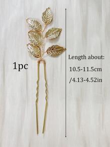 1PC Golden Leaf Hairpin Bridal Hair Accessories, Wedding Hair Accessories U-Shaped Hairpin Pin Hairpin, Beautiful Bridesmaid Hairpin, Leaf Hairpin Gold, Bohemian Style, Wedding Hair Accessories, Suitable For Brides And Bridesmaids Wedding Hair Piece Gifts